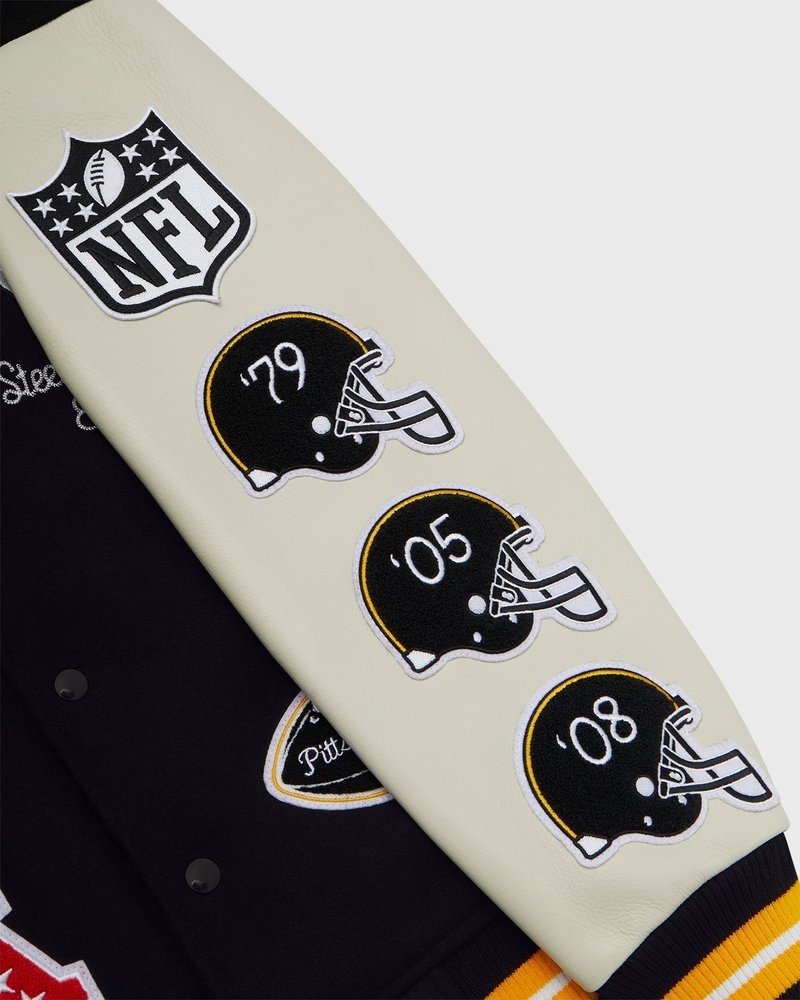 outerwear octobers very own ovo nfl pittsburgh steelers varsity jacket black