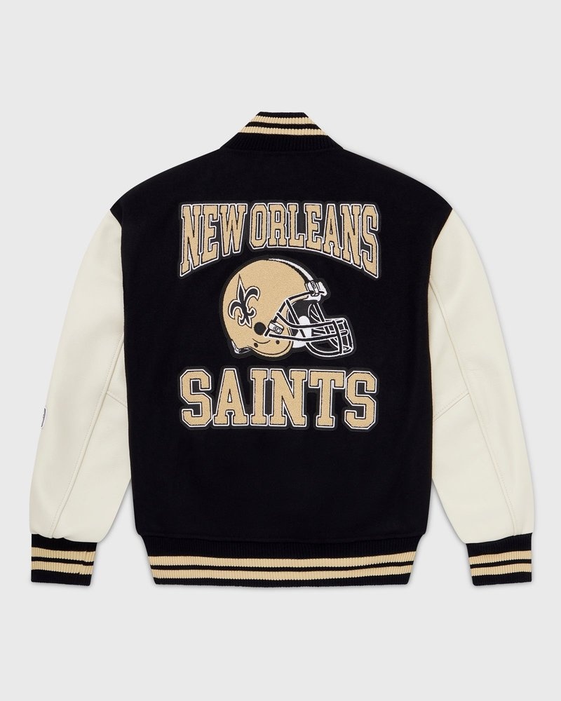 outerwear octobers very own ovo nfl new orleans saints varsity jacket black