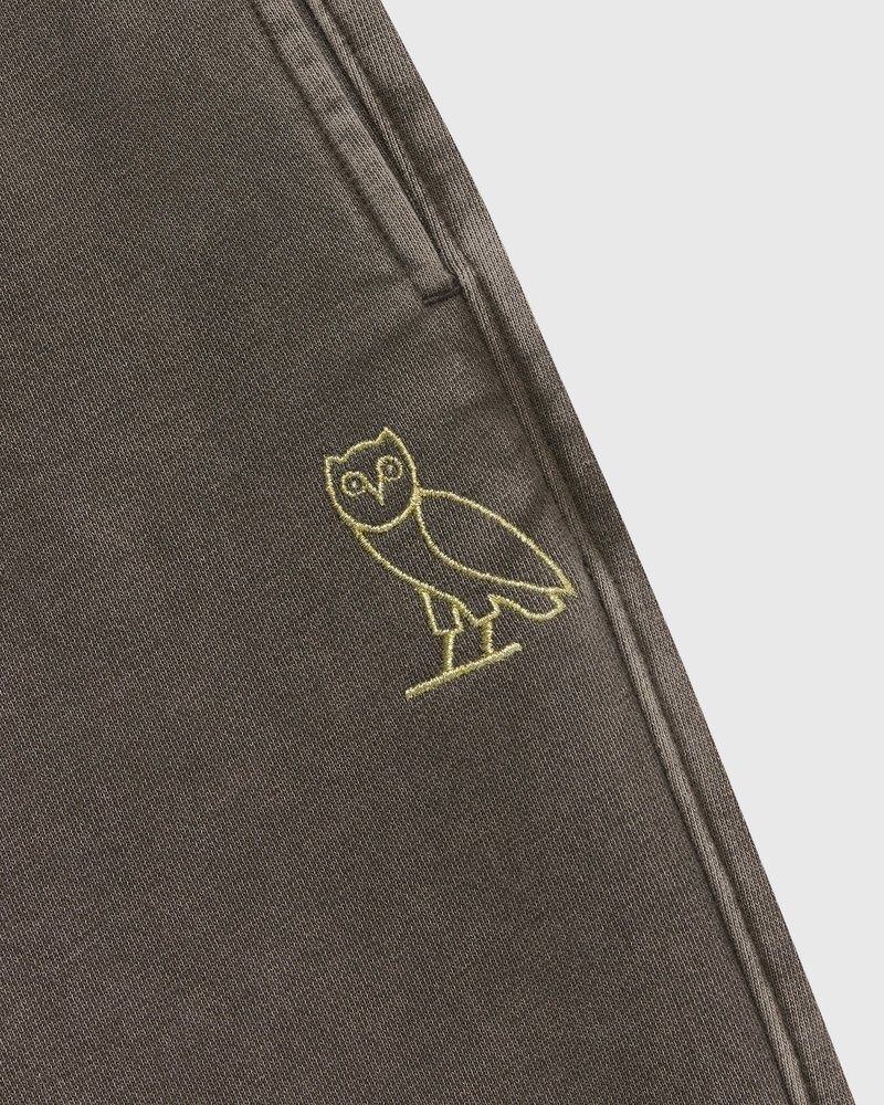 pants octobers very own ovo muskoka garment dyed open hem sweatpant brown
